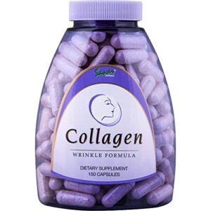 sanar naturals collagen pills with vitamin c, e - reduce wrinkles, promotes hair, nail, skin, joints, and bone health - hydrolyzed collagen for women & men, collagen peptides supplement, 150 capsules