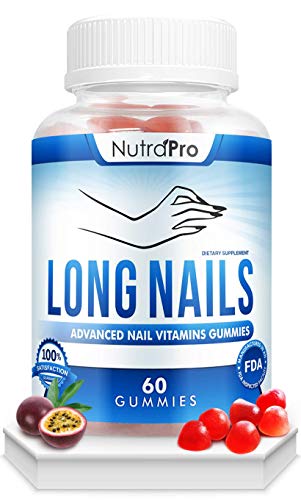 NutraPro Nail Growth Vitamins for Stronger Nail - No More Chipped Nails.Nail Strengthener and Growth Supplement Gummies – Grow Strong Long Nails with Biotin and Collagen Gummies.