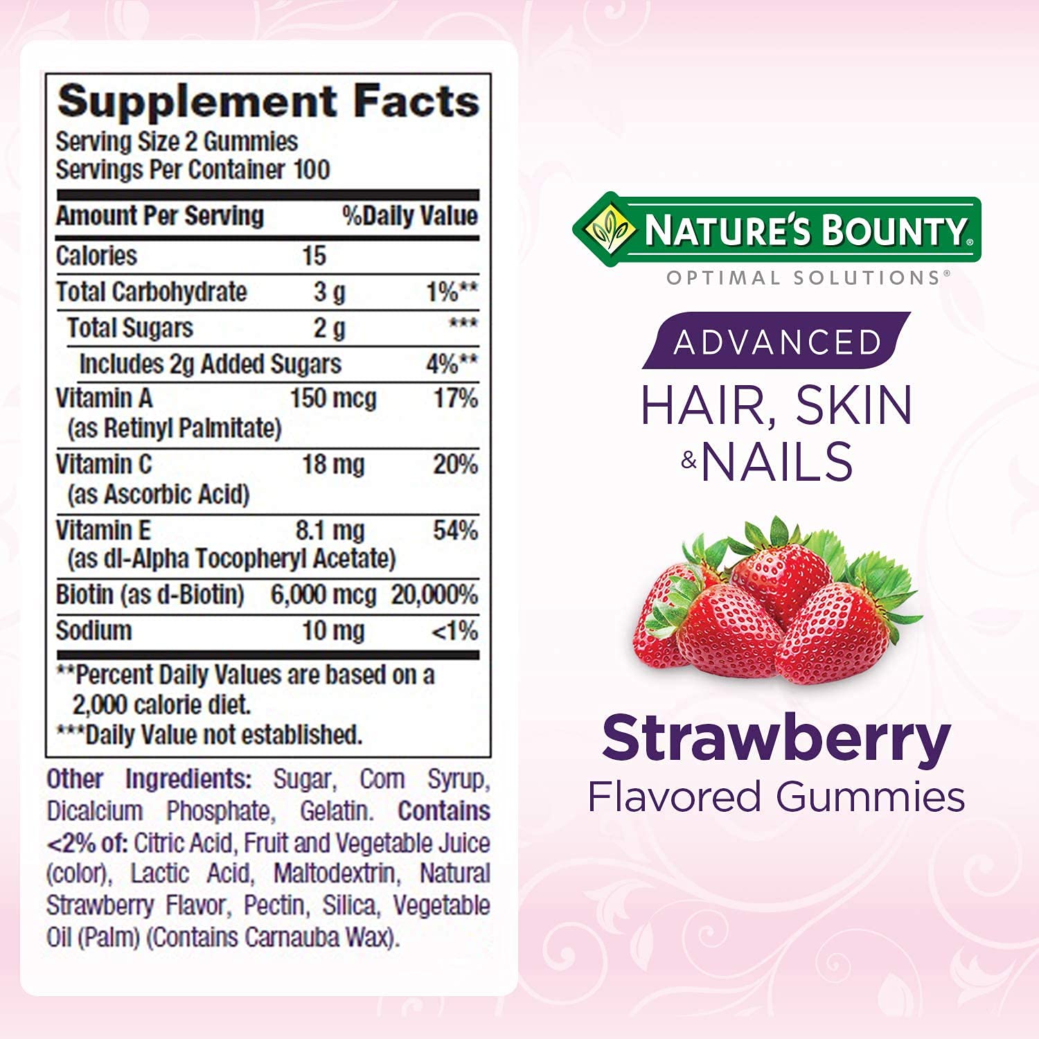 Nature's Bounty Hair, Skin & Nails Rapid Gummies, Argan-Infused Vitamin Supplement with Biotin , Supports Hair, Skin, and Nail Health for Women, 230 Count