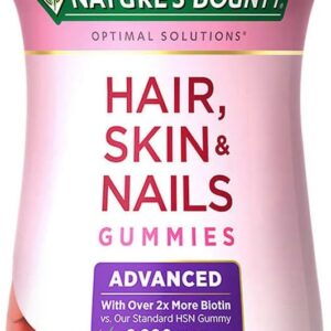 Nature's Bounty Hair, Skin & Nails Rapid Gummies, Argan-Infused Vitamin Supplement with Biotin , Supports Hair, Skin, and Nail Health for Women, 230 Count