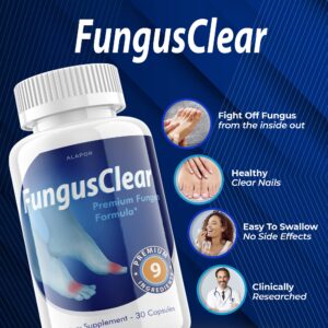 Alapor Fungus Clear - Probiotic Pills, Advance Formula Fungusclear Capsules, Max, for 30 Days Supply.