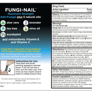 Fungi-Nail Pen Applicator Anti-Fungal Solution, Kills Fungus That Can Lead to Nail & Athlete’s Foot with Tolnaftate & Clinically Proven to Cure and Prevent Fungal Infections, 0.101 Fl Oz (Pack of 1)