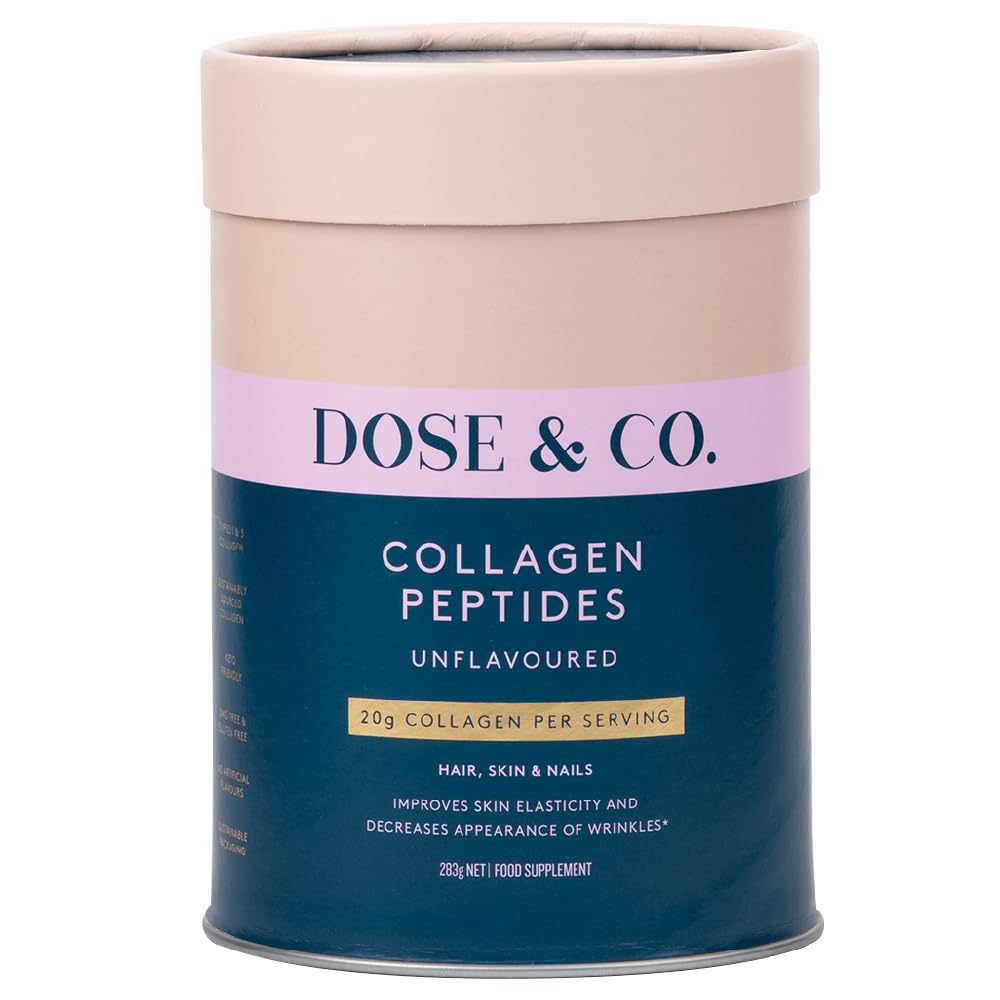 DOSE & CO. Pure Collagen Peptides for Hair, Skin & Nails, Unflavored - 10oz Powder Supplement