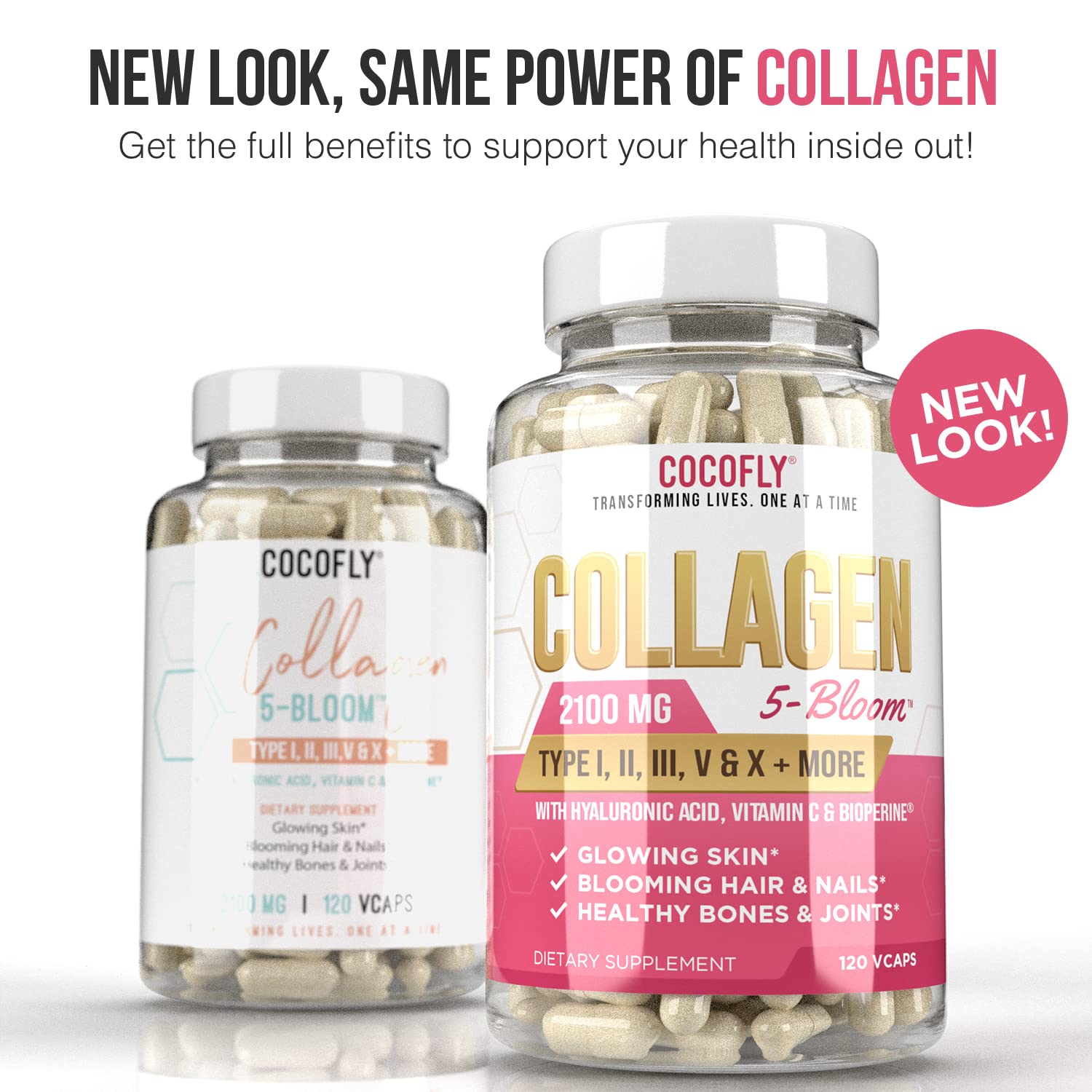 Premium Collagen Pills for Women - 120 Capsules, 2100 mg Colageno Hidrolizado, Grass Fed Collagen Supplements (Type I, II, III, V, X) + Hyaluronic Acid, Vitamin C, Bioperine, Anti-Aging, Skin, Hair