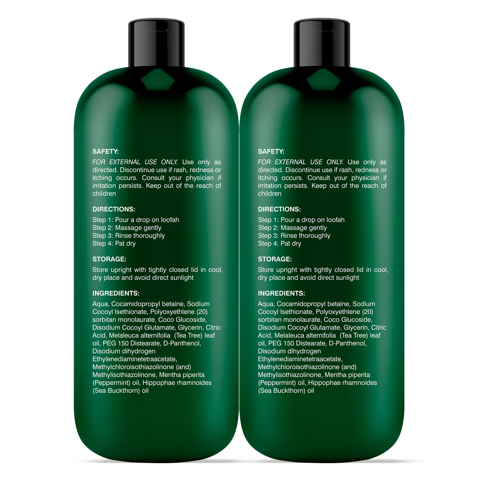 Botanic Hearth Tea Tree Body Wash, Helps Nail, Athletes Foot, Ringworms, Jock Itch, Acne, Eczema & Body Odor, Soothes Itching & Promotes Healthy Skin and Feet, Naturally Scented,16 fl oz 2 Pack