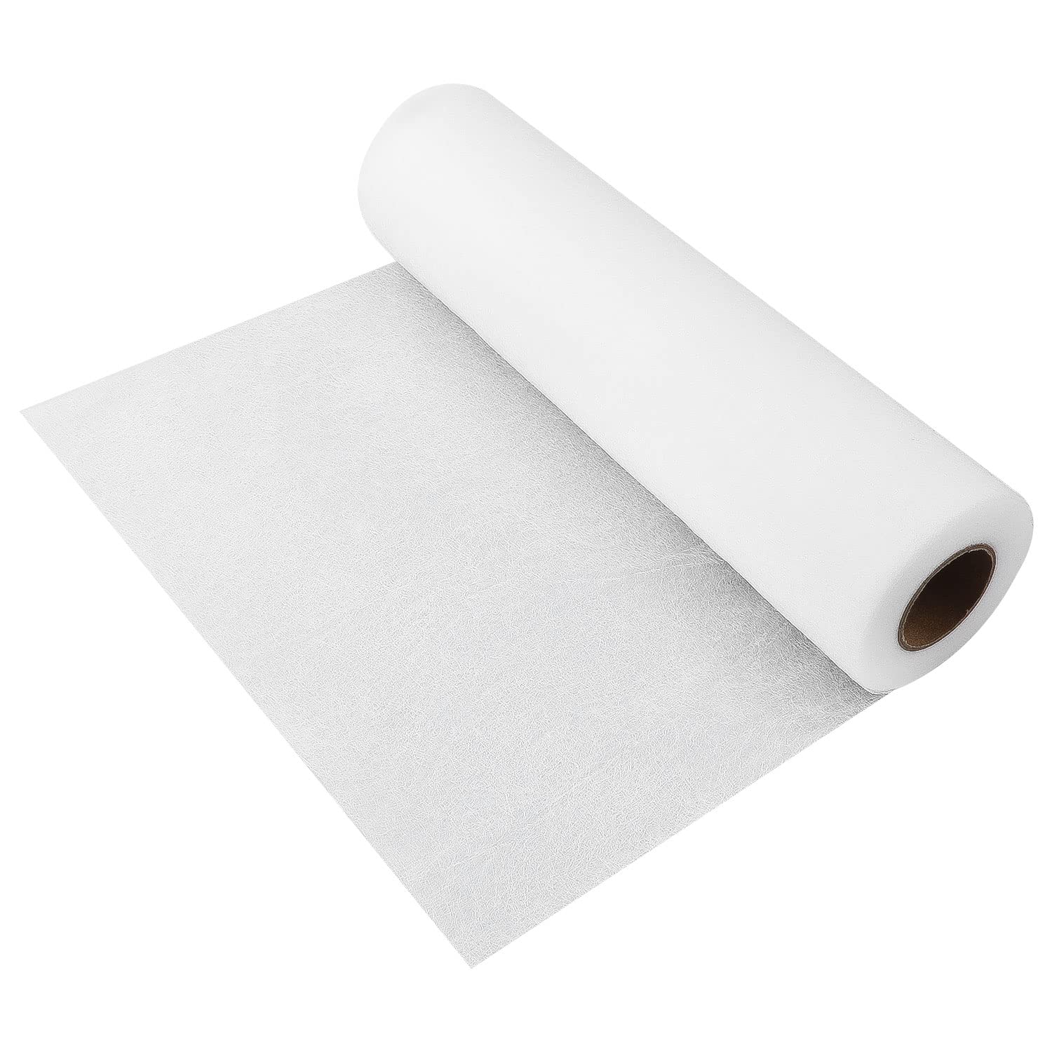 Fusible Interfacing Fabric, Double-Sided Non-Woven Interfacing Light Weight Iron-on Interfacing for Sewing White Co-Polyamide Interfacing DIY Craft Supplies, White, 11.8 Inch x 32.8 Yards