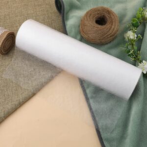 Fusible Interfacing Fabric, Double-Sided Non-Woven Interfacing Light Weight Iron-on Interfacing for Sewing White Co-Polyamide Interfacing DIY Craft Supplies, White, 11.8 Inch x 32.8 Yards