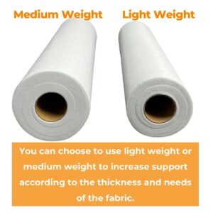 PLANTIONAL Medium Weight White Iron-On Non-Woven Fusible Interfacing: 16.5" x 30yd Medium Weight Non-Woven Interfacing Iron On Polyester Single-Sided Interfacing for DIY Crafts Supplies