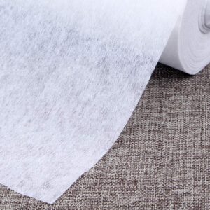 Non-Woven fusible Interfacing Lightweight Single-side Iron On White,39.37"x10.93 Yard