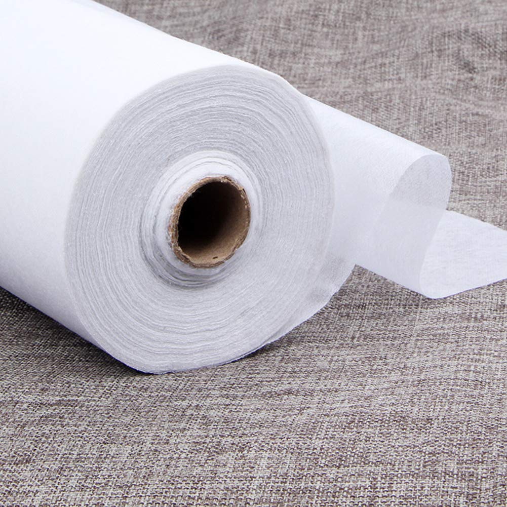 Non-Woven fusible Interfacing Lightweight Single-side Iron On White,39.37"x10.93 Yard