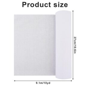 Woven Cotton Iron-On Fusible Interfacing, 10.6in x 10 Yard Single-Sided Fusible Interfacing Iron on Heavy Weight Fusible Interfacing for Sewing Quilting Crafting DIY, White