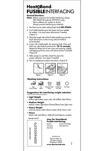 Heat'n Bond 102974 Medium Weight Iron-On Fusible Interfacing