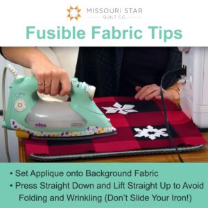 Missouri Star Fusible Fabric Adhesive Roll, 12” x 15yds - Double Sided Lightweight Interfacing - Permanent Iron On Fabric Bonder for Appliques, Quilting, and Sewing