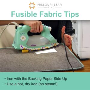 Missouri Star Fusible Fabric Adhesive Roll, 12” x 15yds - Double Sided Lightweight Interfacing - Permanent Iron On Fabric Bonder for Appliques, Quilting, and Sewing