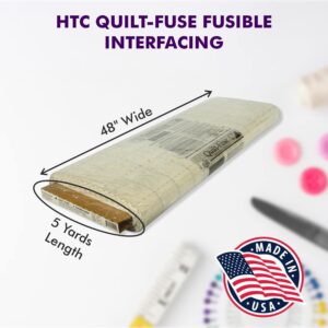 Superpunch Quilt-Fuse HTC3240-1 Interfacing/Interlining, White Fusible Interfacing Lightweight– 48” Wide Nonwoven 2” Layout Grid, Iron On Polyester/Rayon Interfacing for DIY Crafts Supplies- USA Made