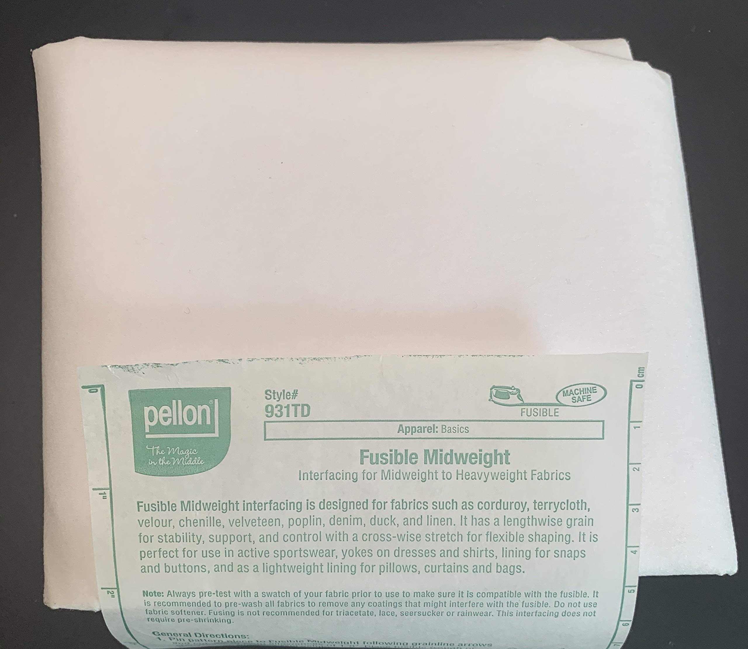 Pellon Midweight Fusible Interfacing 3 Yards x 20" Wide precut