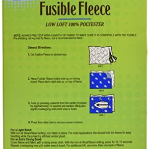 Pellon White Fusible Fleece 22" x 36" Packages, Pack 1