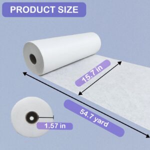 Iron-On Non-Woven Fusible Interfacing 15.7 Inch x 54.7 Yard Lightweight Non-Woven Interfacing White Polyester Single-Sided Interfacing for Sewing DIY Crafts Supplies