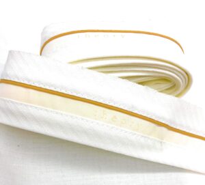 designer"theory" woven finished waistband stiffener -white waistband interlining 2 yards x2'' (12 yards theory white waistband)