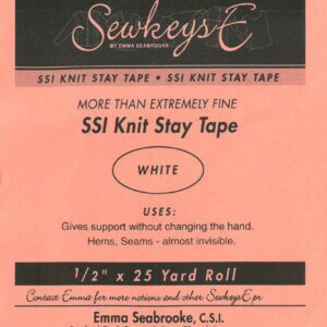 White - 1/2" Fusible SS1 Knit Stay Tape - More Than Extremely Fine 0.5" X 25 Yards SewkeysE Knit Swim Suit Interfacing Sold by The 25 Yard Roll (SSI.5-WH) M494.17