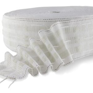 MJMP Curtain Pleating Tape 6 Yards White British Style, Perfect for Making Home Decor Projects.(6 yard 2.8 inch)