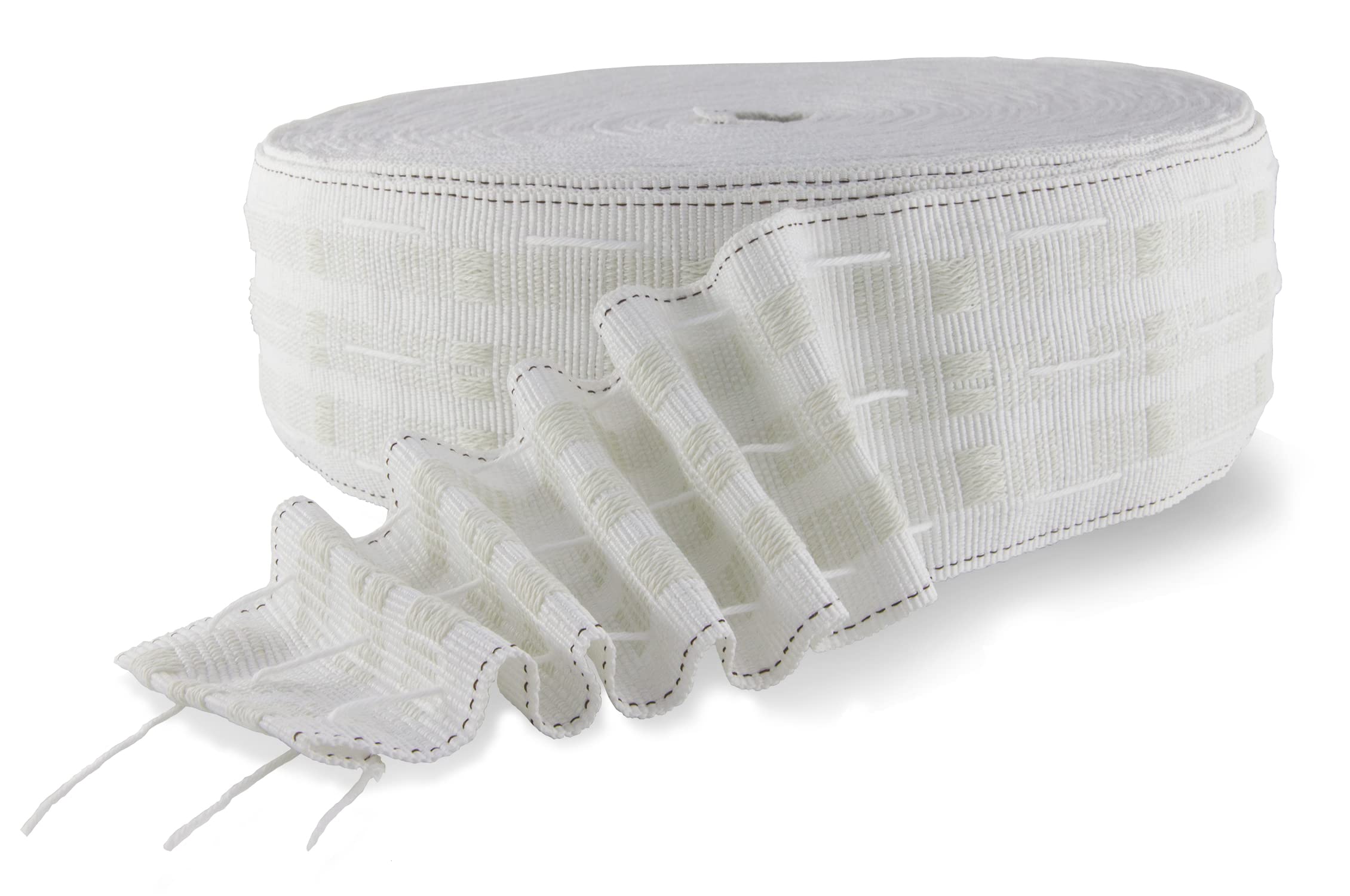 MJMP Curtain Pleating Tape 6 Yards White British Style, Perfect for Making Home Decor Projects.(6 yard 2.8 inch)