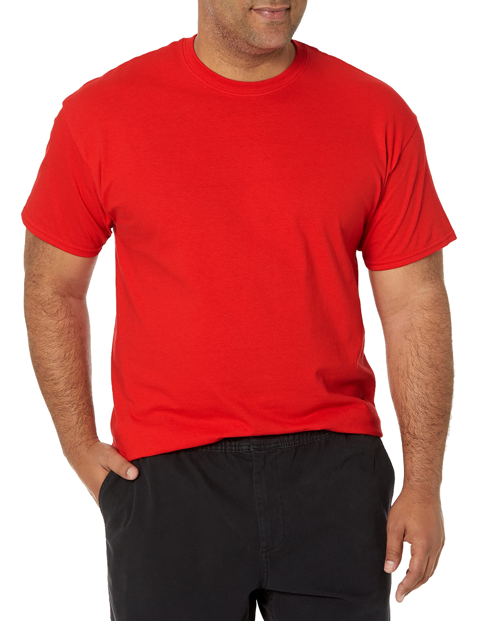 Gildan mens Heavy Cotton T-shirt, Style G5000, Multipack Shirt, Red (2-pack), Small US