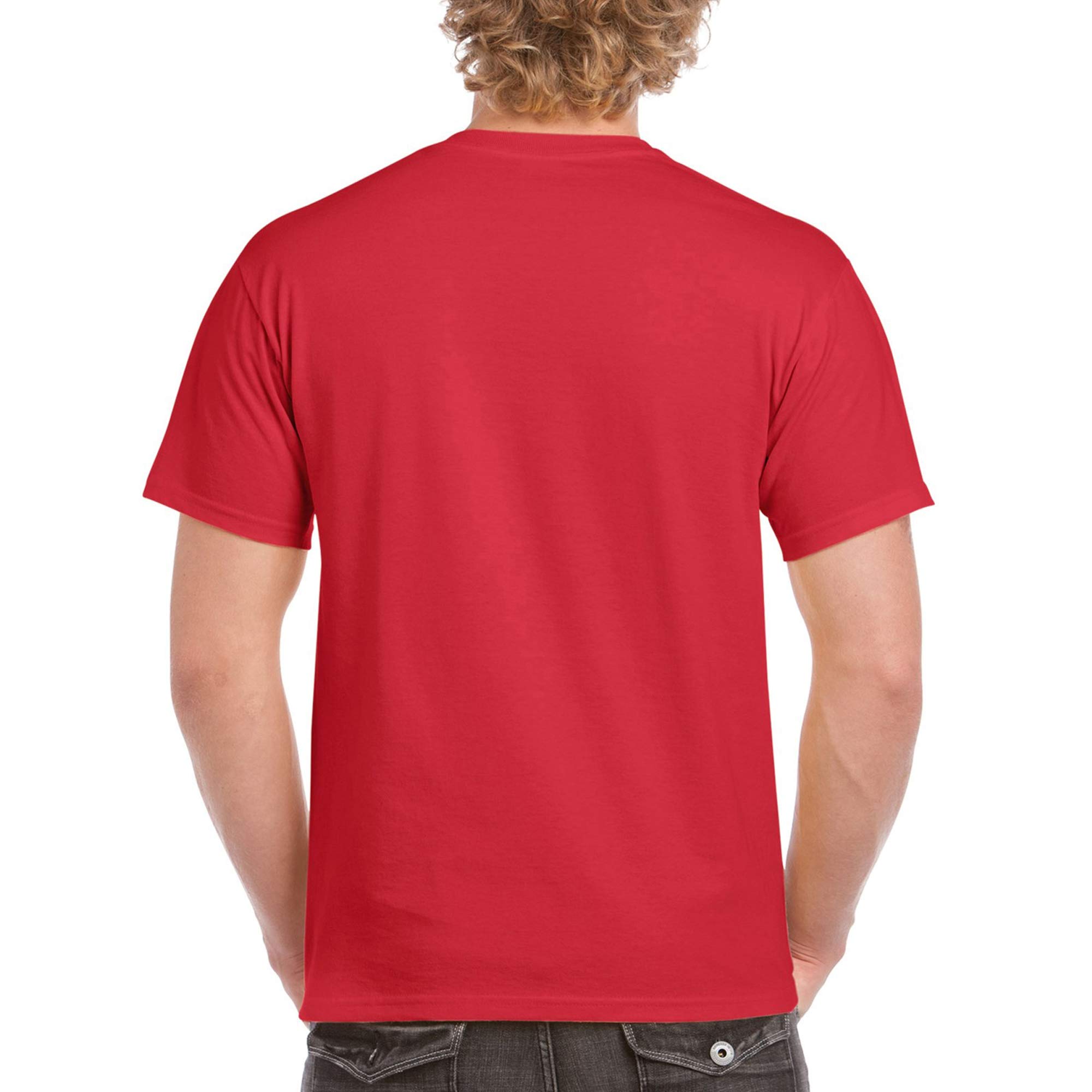 Gildan mens Heavy Cotton T-shirt, Style G5000, Multipack Shirt, Red (2-pack), Small US