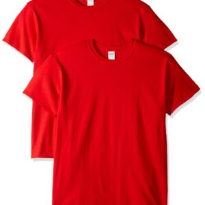 Gildan mens Heavy Cotton T-shirt, Style G5000, Multipack Shirt, Red (2-pack), Small US