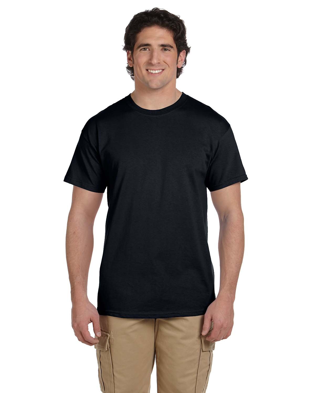 Fruit Of The Loom Men's Heavy Cotton T-Shirt, Black, Large