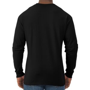 Jerzees Men's Dri-Power Cotton Blend Long Sleeve Tees, Moisture Wicking, Odor Protection, UPF 30+, Sizes S-3X, Black, XX-Large