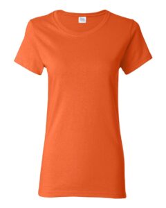 gildan women's heavy taped neck comfort jersey t-shirt, orange, x-large