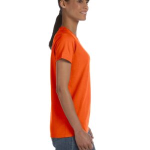 Gildan Women's Heavy Taped Neck Comfort Jersey T-Shirt, Orange, X-Large