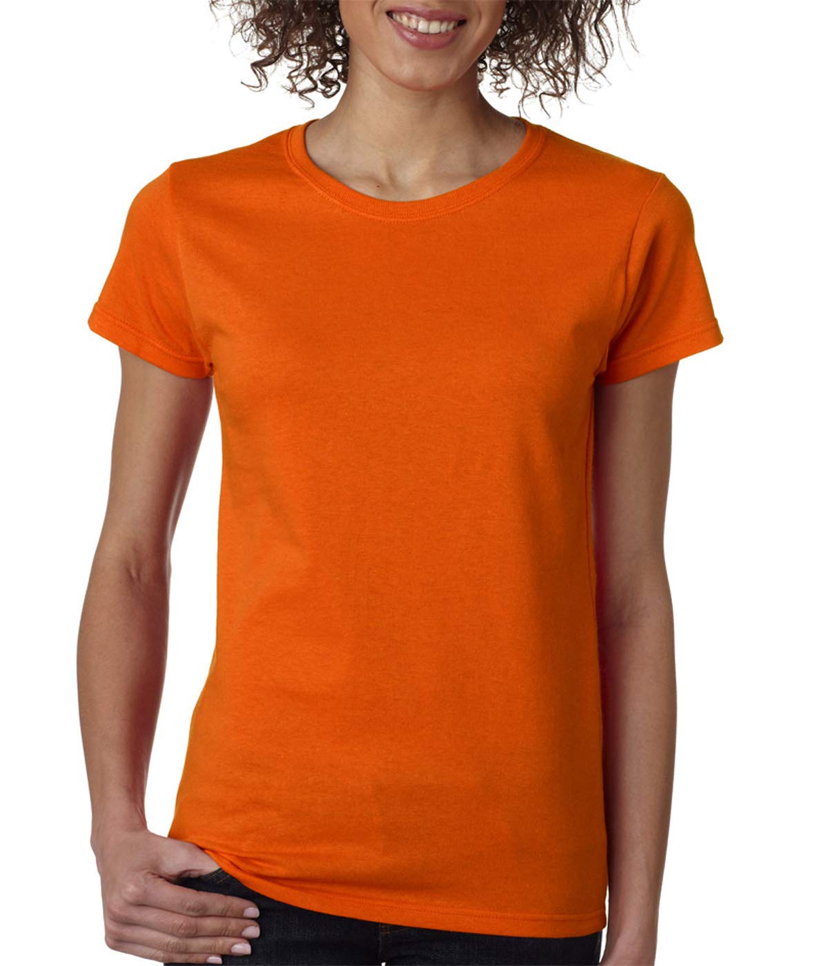 Gildan Women's Heavy Taped Neck Comfort Jersey T-Shirt, Orange, X-Large