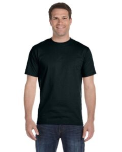 men's 5.2 oz hanes heavyweight short sleeve t-shirt, black, medium