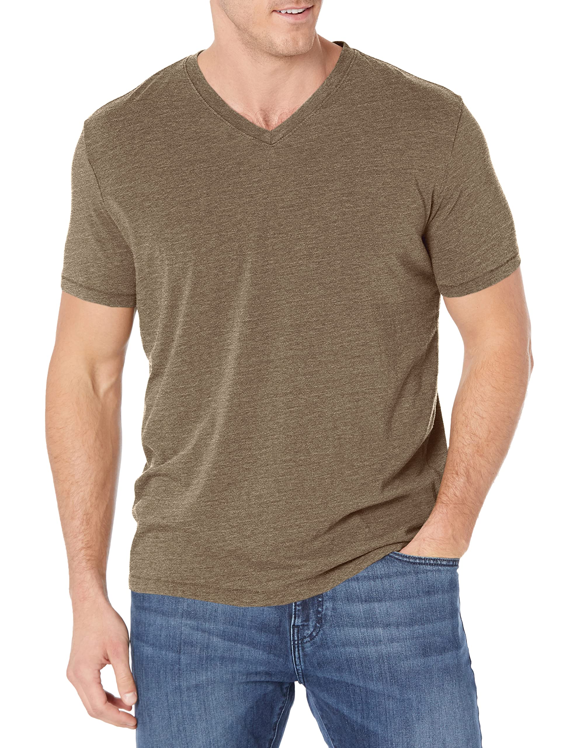 Lucky Brand mens Venice Burnout V-neck Tee T Shirt, Dark Olive, X-Large US