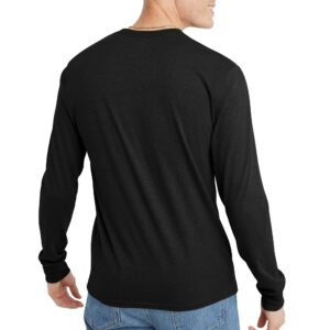 Hanes Originals Men's Tri-Blend Long Sleeve T-Shirt, Black, 2X Large