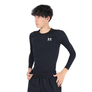 Under Armour Men's Armour HeatGear Compression Long-Sleeve T-Shirt , Black (001)/White, X-Large