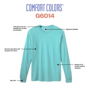 Comfort Colors Adult Long Sleeve Tee, Style G6014, Blue Jean, Large