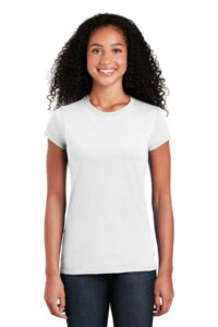 gildan ladies soft style short sleeve t-shirt (s) (white)