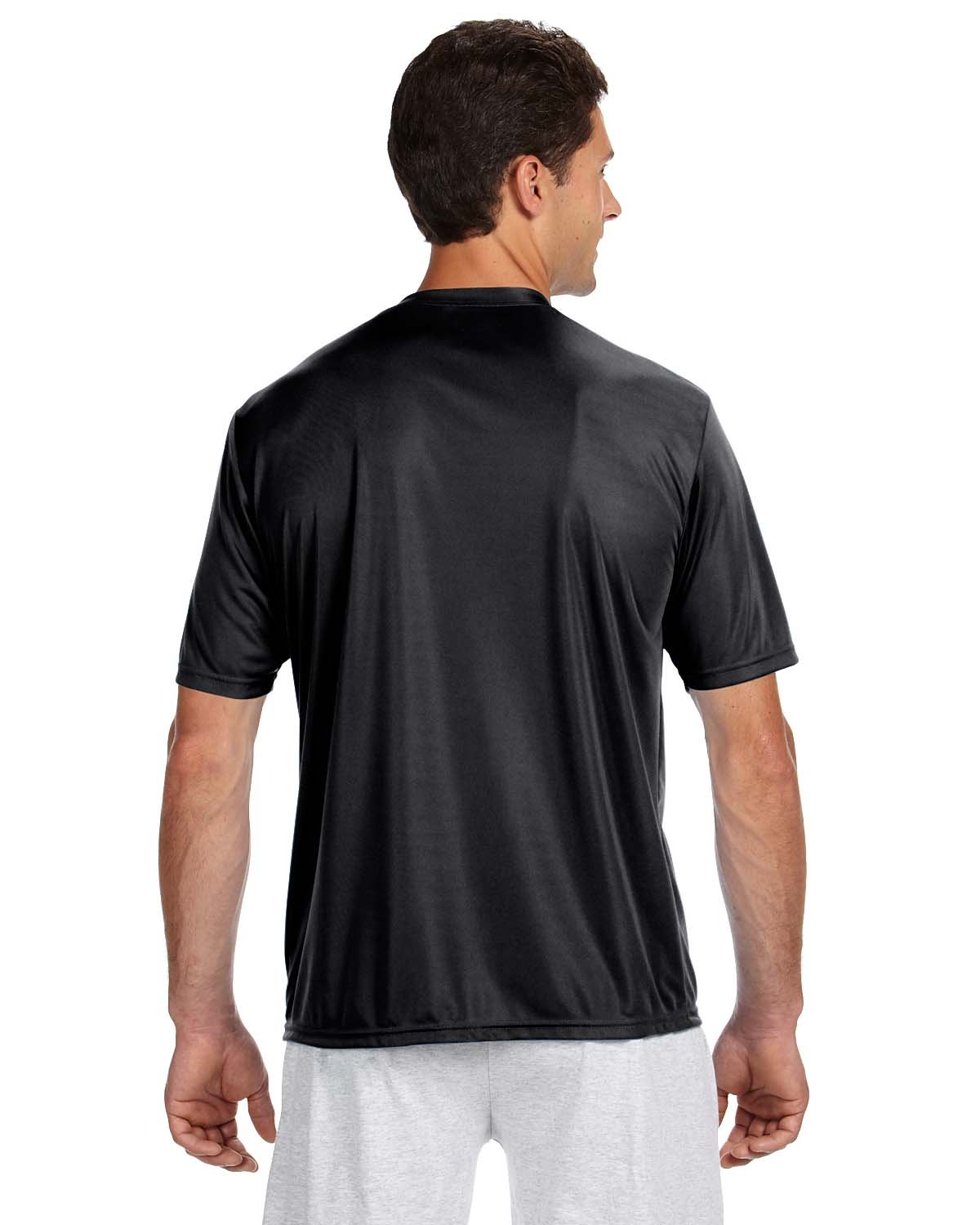 A4 Men's Cooling Performance Crew Short Sleeve T-Shirt, Black, Large