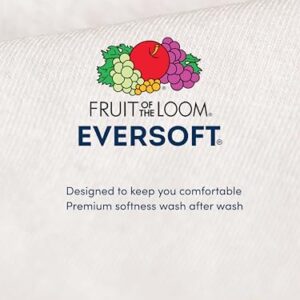 Fruit of the Loom mens Eversoft Cotton Stay Tucked V-neck T-shirt Base Layer Top, Regular - White 6 Pack, 3X-Large US