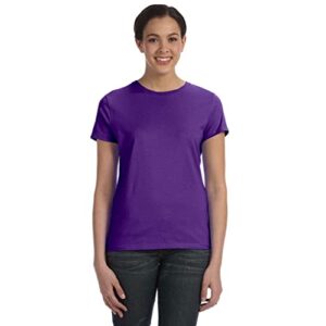 hanes perfect-t t-shirt, purple, medium