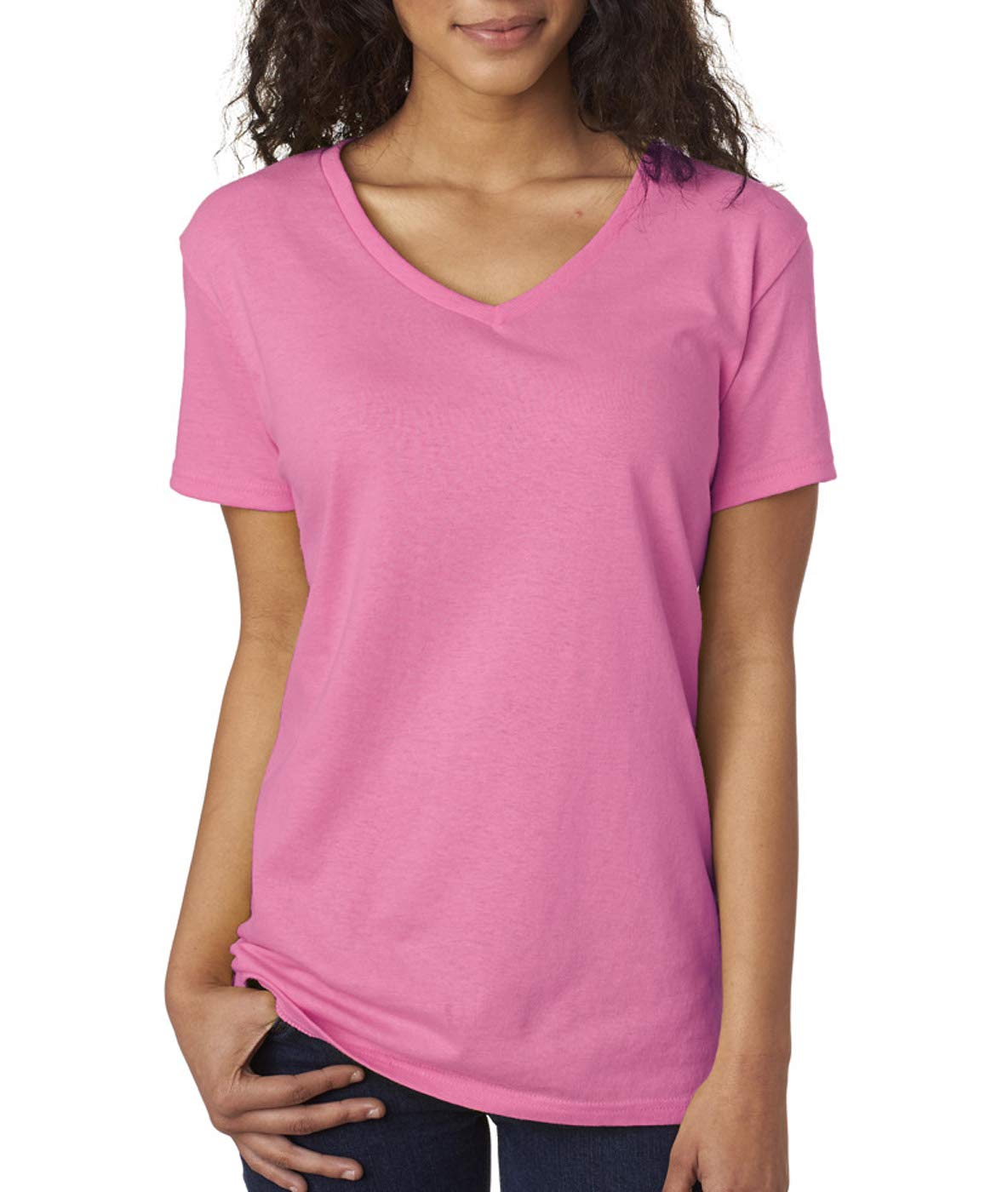 Gildan Women's Softstyle V-Neck T-Shirt - X-Large - Azalea