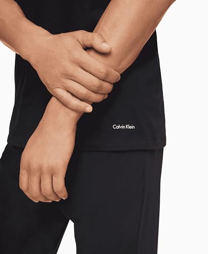 Calvin Klein Men's Cotton Classics 3-Pack Undershirts, 3 BLACK - CREWNECK, XL