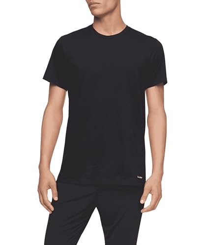 Calvin Klein Men's Cotton Classics 3-Pack Undershirts, 3 BLACK - CREWNECK, XL