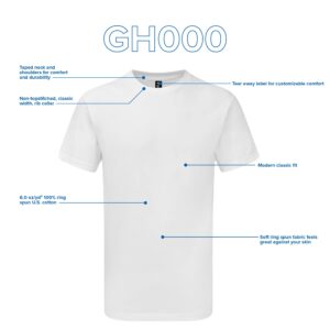 Gildan Hammer T-Shirt, Style GH000, White (2-Pack), Large