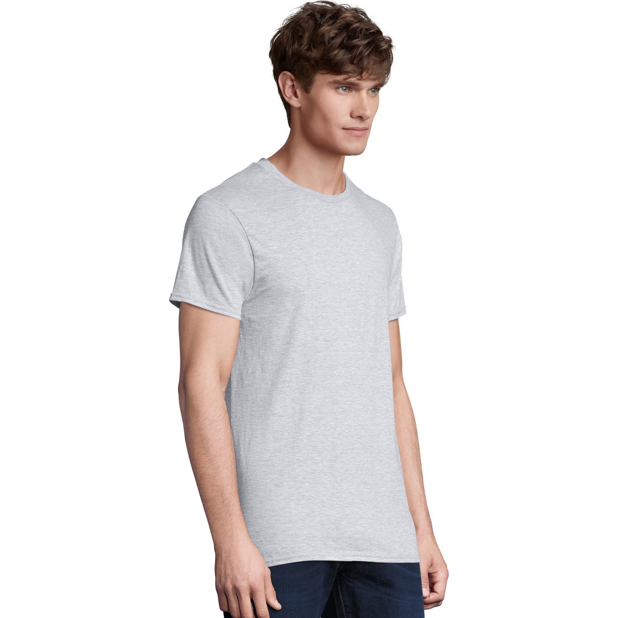 Hanes Men's Nano Premium Cotton T-Shirt (Pack of 2), Light Steel, Small