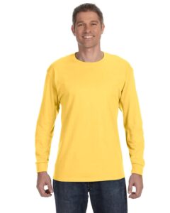 jerzees 5.6 oz 50/50 heavyweight blend long-sleeve t-shirt island yellow small