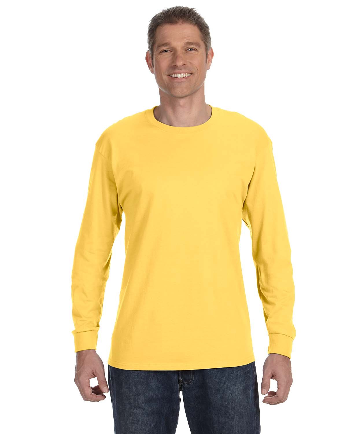 Jerzees 5.6 oz 50/50 Heavyweight Blend Long-Sleeve T-Shirt Island Yellow Small